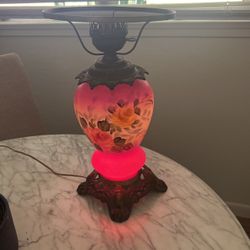 Bottom Of Purple Hurricane Lamp, Antique