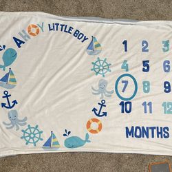Little Boys Month Milestone Blanket 