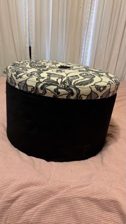 Storage Ottoman Round Blk