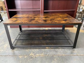 Industrial Metal & Wood Coffee Table
