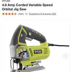 RYOBI 4.8 Amp Corded Variable Speed Orbital Jig Saw