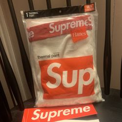 Supreme Hanes thermal pants. Size Medium 