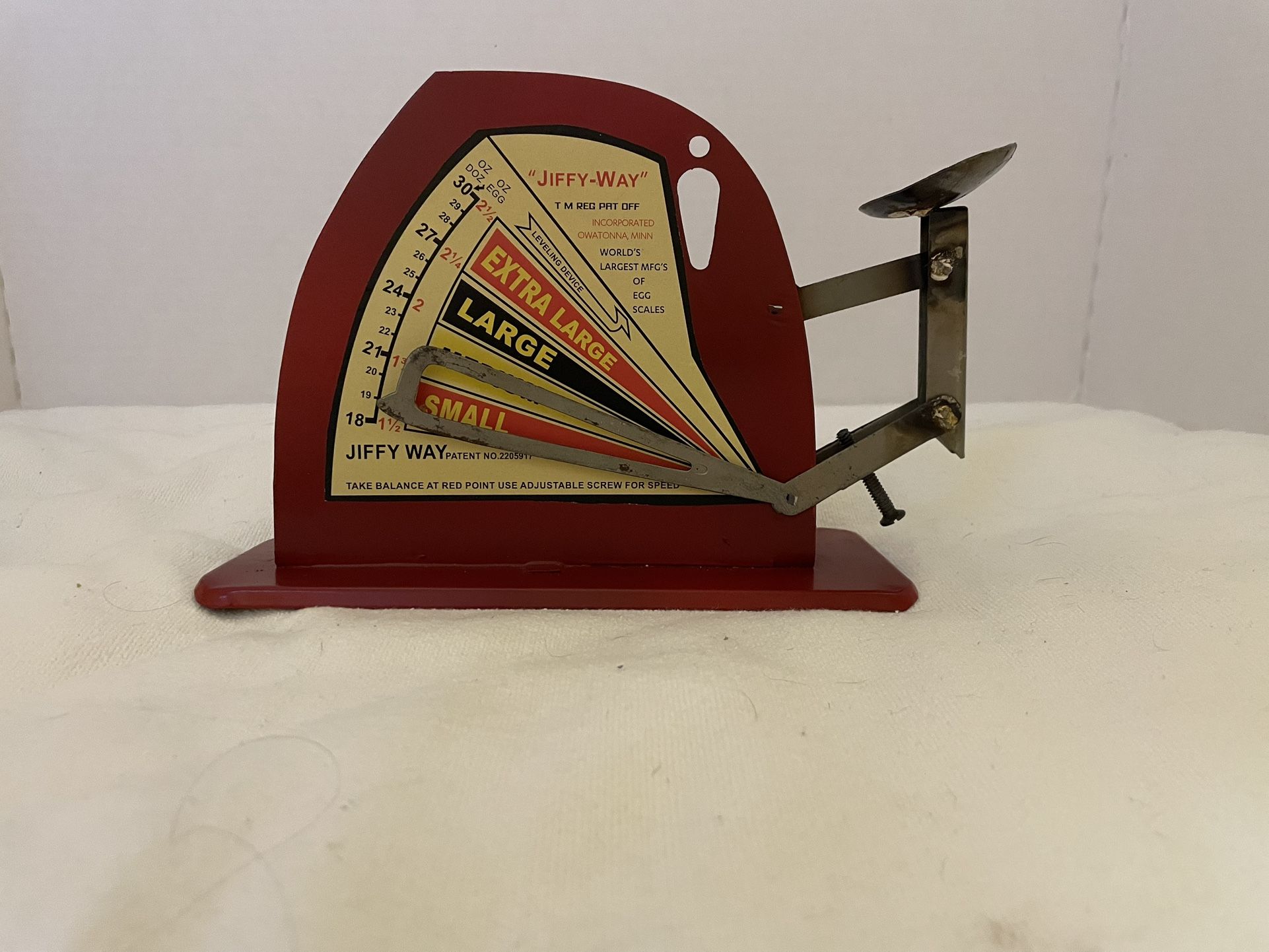 Vintage Jiffy Way Metal Egg Scale