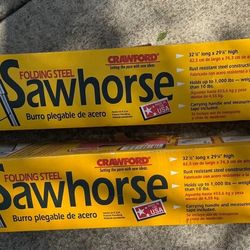 Crawford Folding Steel Saw Horses. Set of 2.