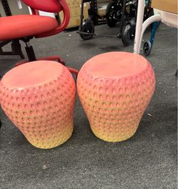New 2 for $95 Outdoor Garden Stool, Decorative, Strawberry Stool,