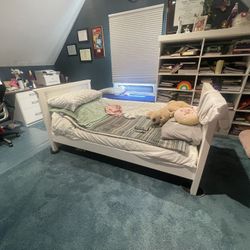 White Twin Bed Frame – Modern, Minimal & Comfy!