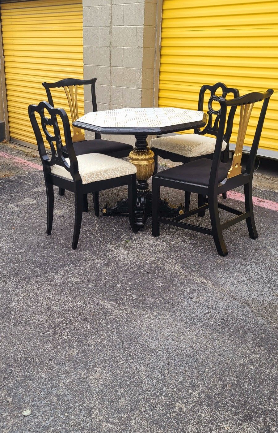 Vintage Dining Table Set 4chairs 