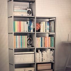 9  Storage Cubes, 4 Tier Shelving Bookcase Cabinet