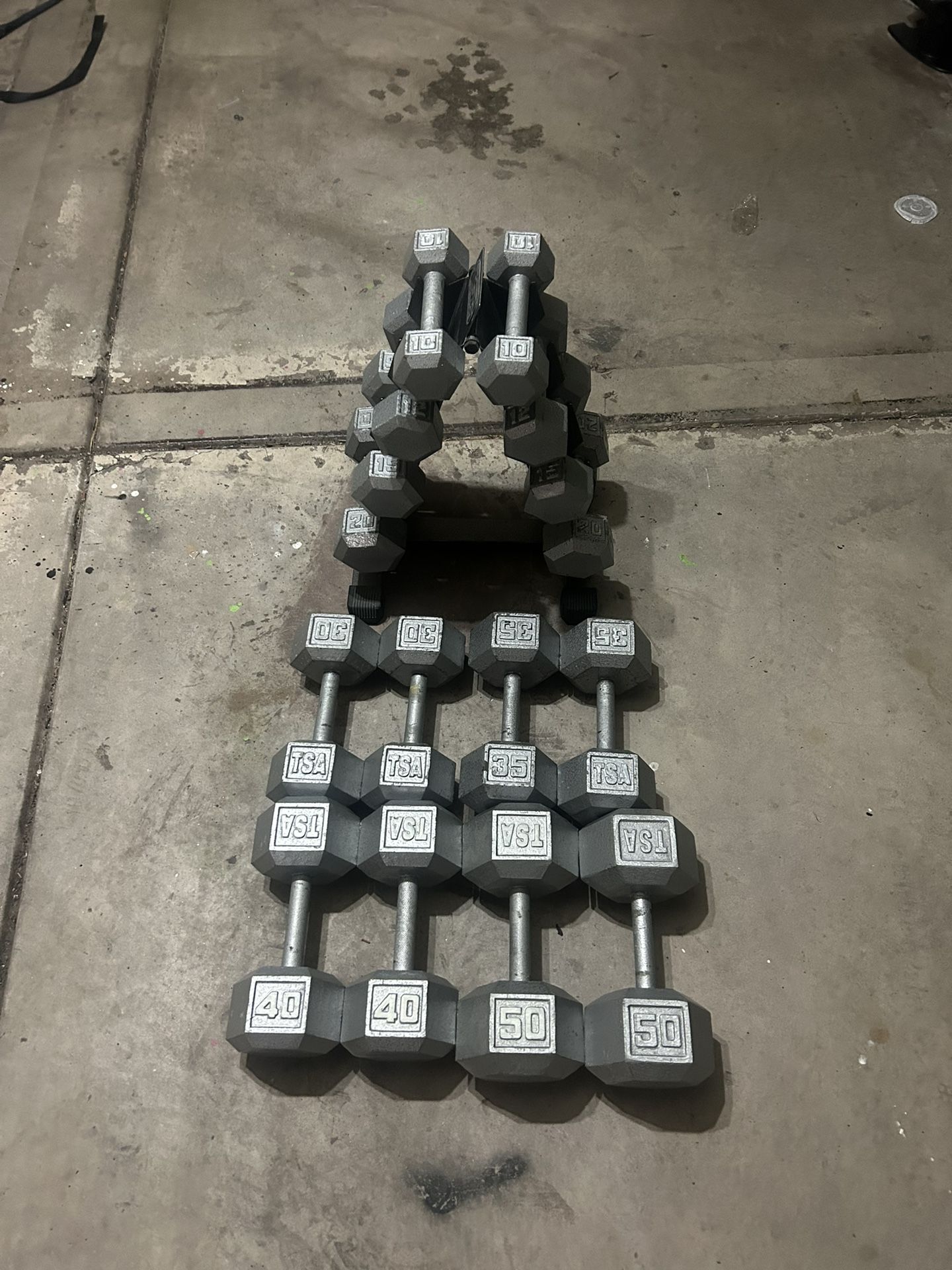 Dumbbell Set (418 Pounds Of Weight +rack)