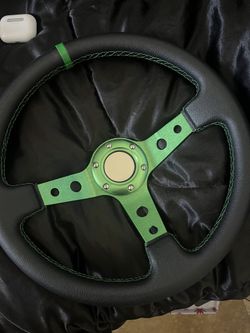 Universal Steering Wheel Green And Black