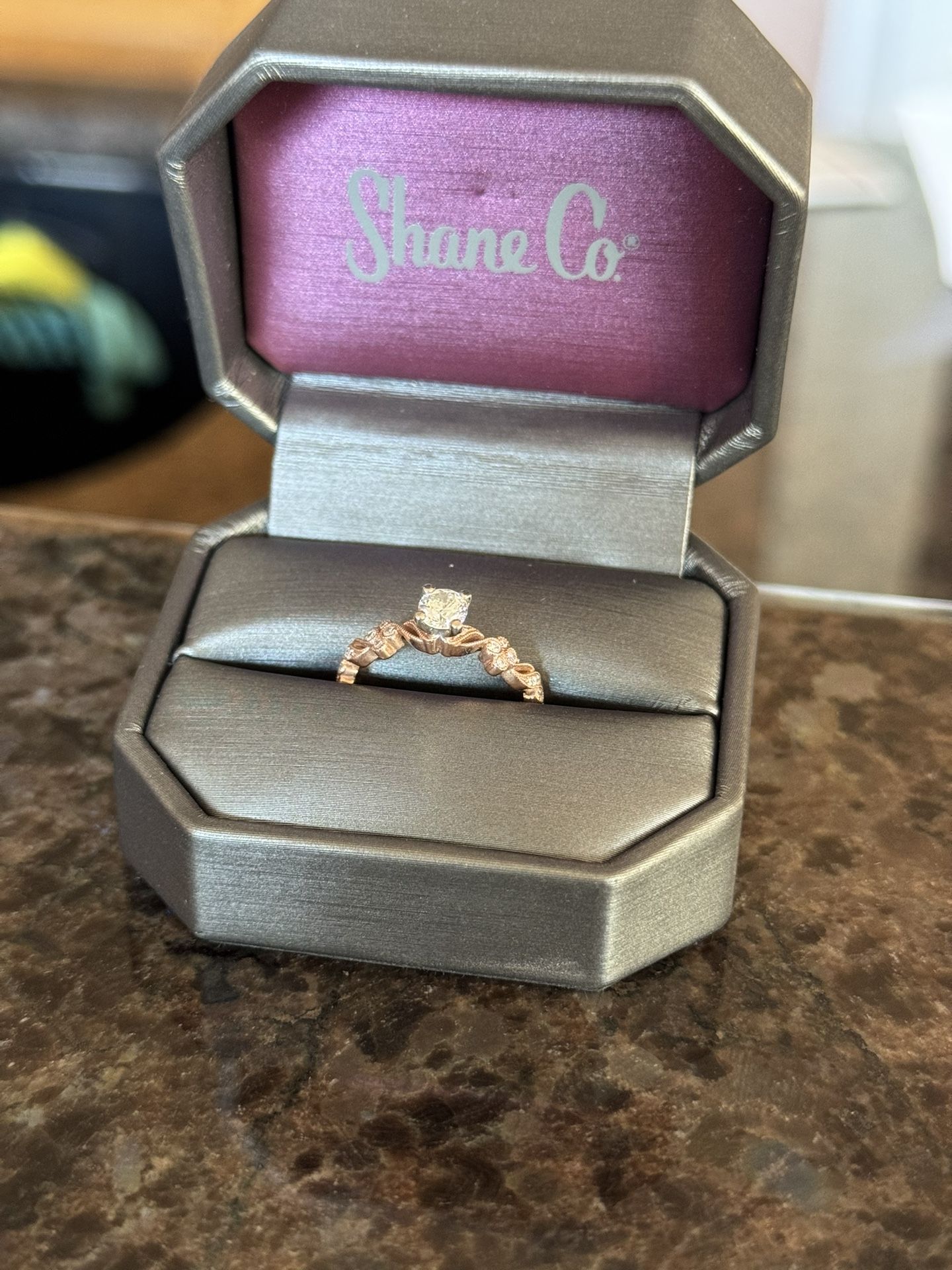0.38 ct. Diamond With 14K Rose Gold Engagement Ring