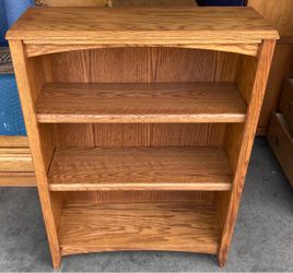 Oak Bookcase Storage Display Shelf
