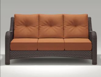 Outdoor Wicker 3-Seat Sofa with 6-Inch Thick Cushions - Wilton Collection