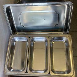 3 Tray Chafing Dish Buffet Stainless Steel 10 Quart - NO BOX