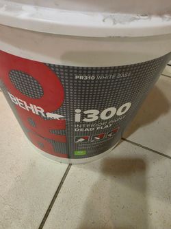 Used 3/4 full of 5 gallon Behr Arizona white