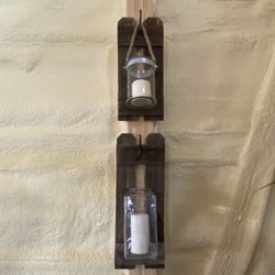 Rustic wall candle holder ($20 Each)