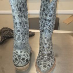 NEW Men Very Rare Stars Corral Cowboy BOOTS Black Size 8.5 / 10 Women $298+