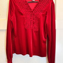 Kay & Celine | Velvet | Sweater Dress | Large | Red 