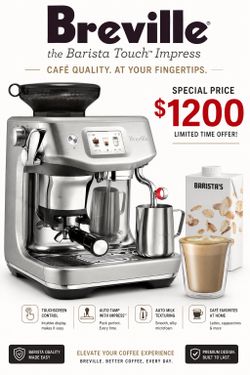 BRAND NEW BREVILLE BARISTA TOUCH IMPRESS