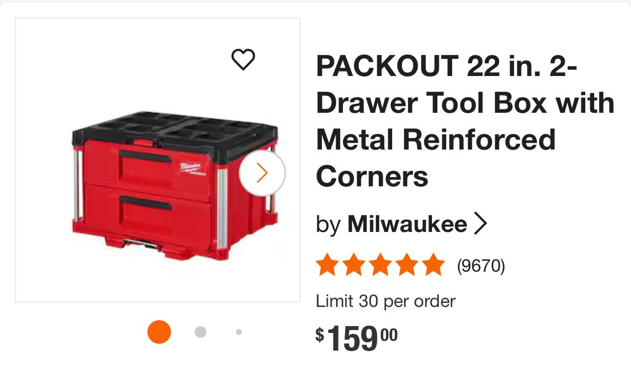 Milwaukee Packout 2 Drawer Tool Box