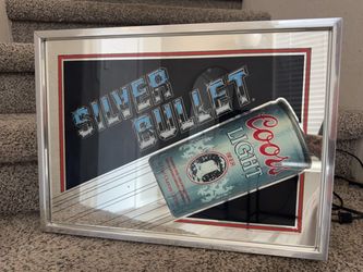 Vintage 1985 Coors Light Silver Bullet Lighted Mirror – Excellent Condition