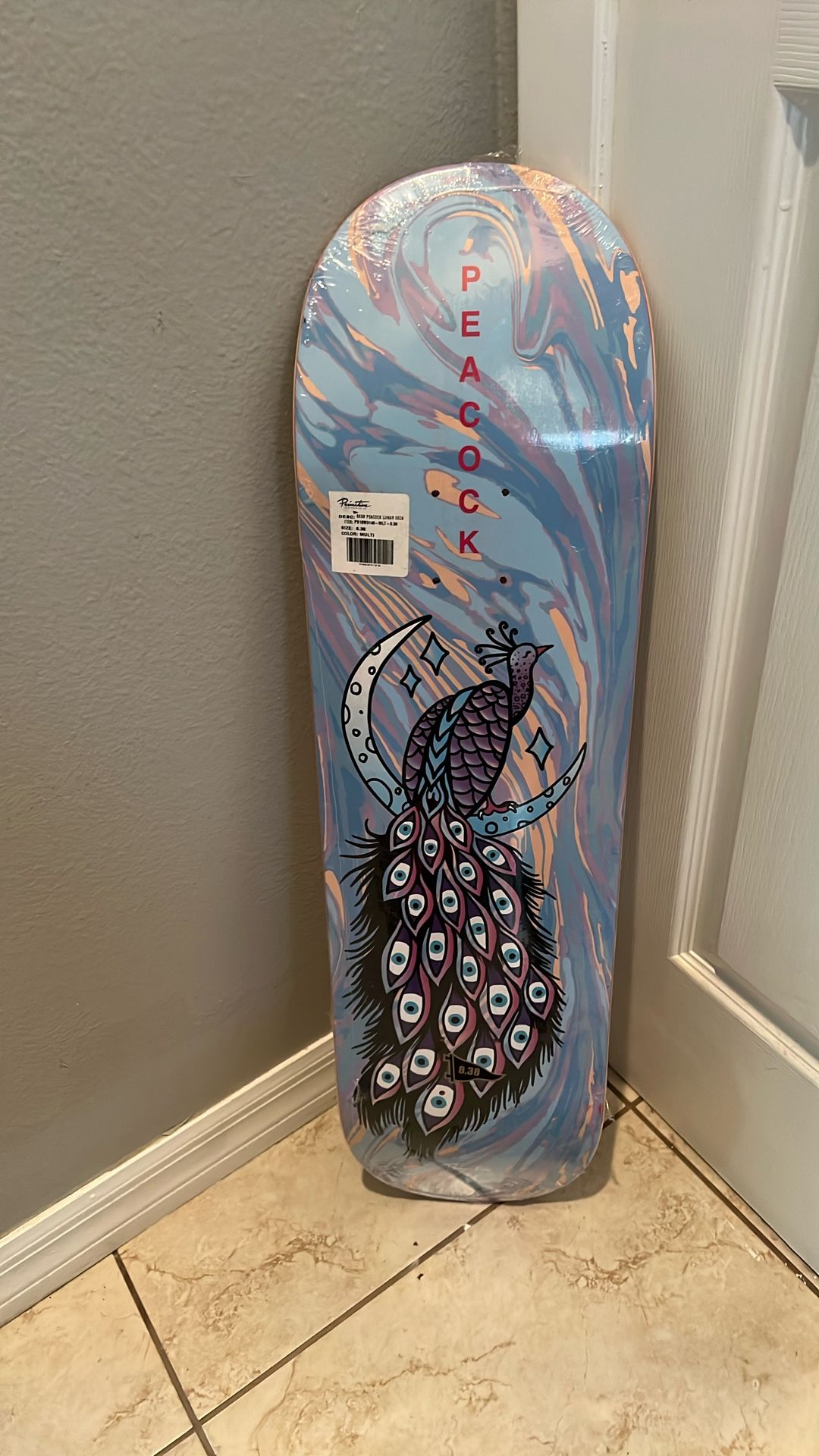 Primitive Peacock Skateboard Deck 8.38 NOS Vintage Shrink Wrapped