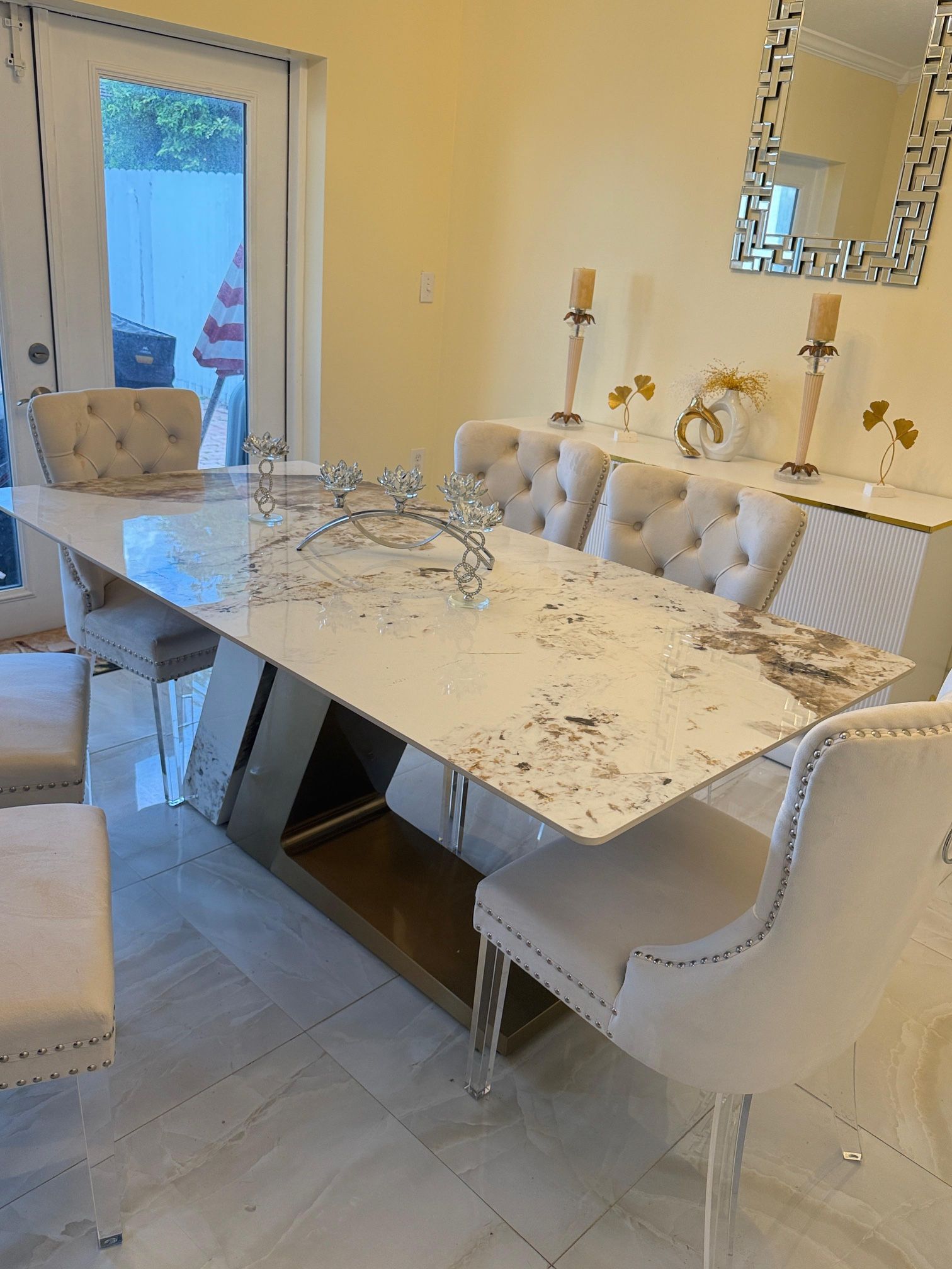 Marble Dining Table Set