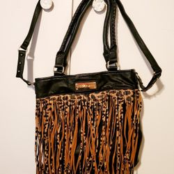 Betsey Johnson Leopard Fringe Purse