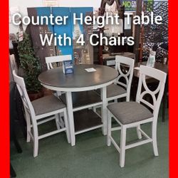 ✨ 5pcs Counter Height Table Set 
