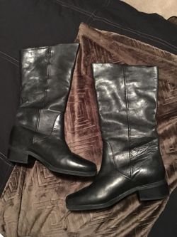 Black leather boots