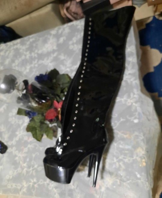 $150 New Thigh High Black Boots