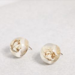 Flower crystal ball earrings 