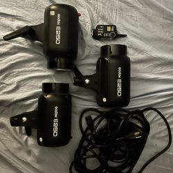 Godox 750W Professional Studio Strobe Flash Light Kit, 3-Light Godox Strobe Lighting Kit for Photography, 3x250W 5600K Monolights with Strobe Trigger,