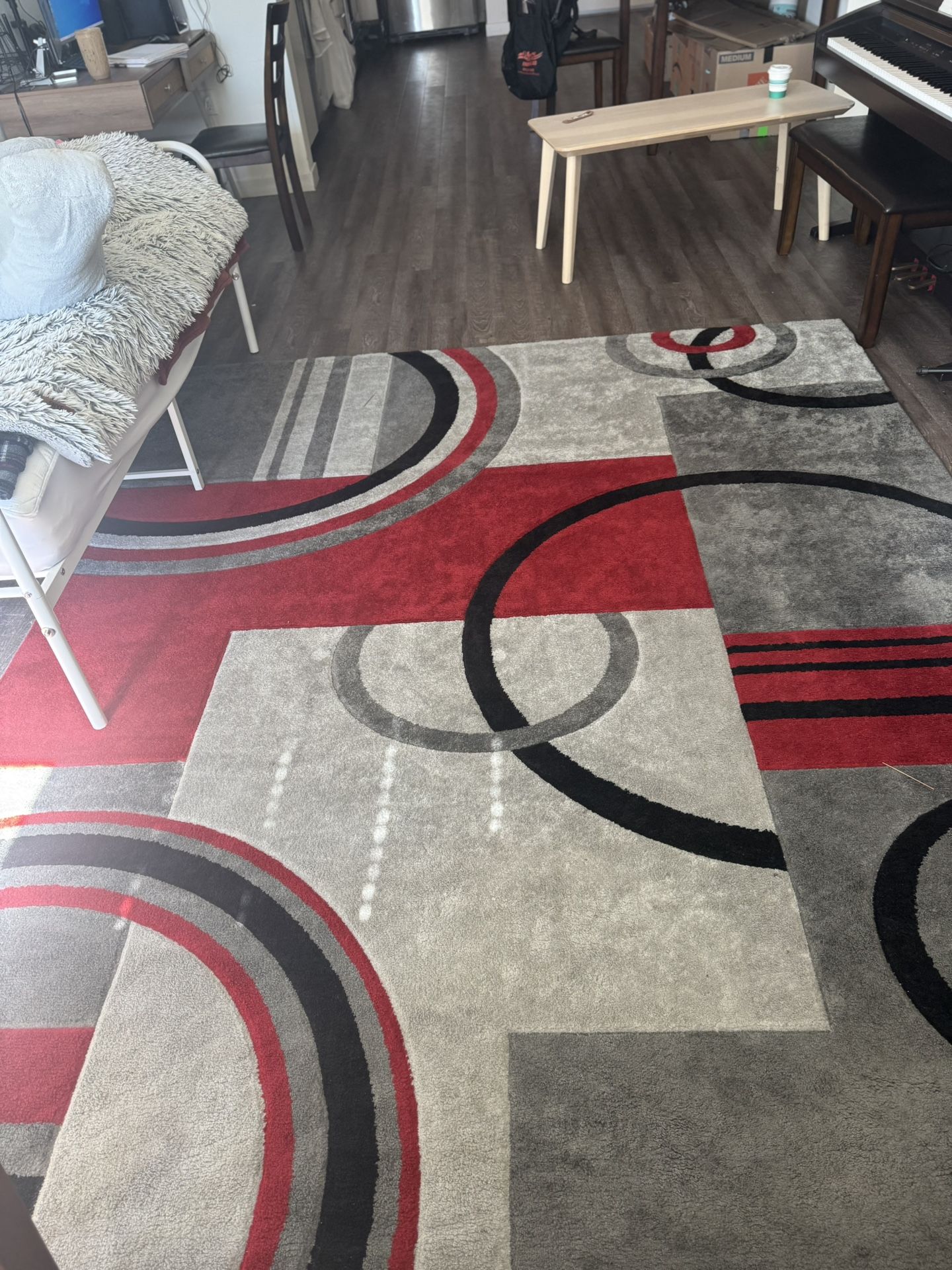 Red, Black, Gray Rug