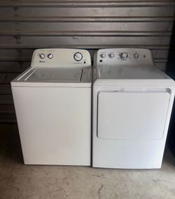 White Amana Washer And GE Electric Dryer