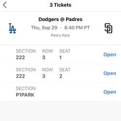 Dodgers @ Padres On 9/29 @6:40 