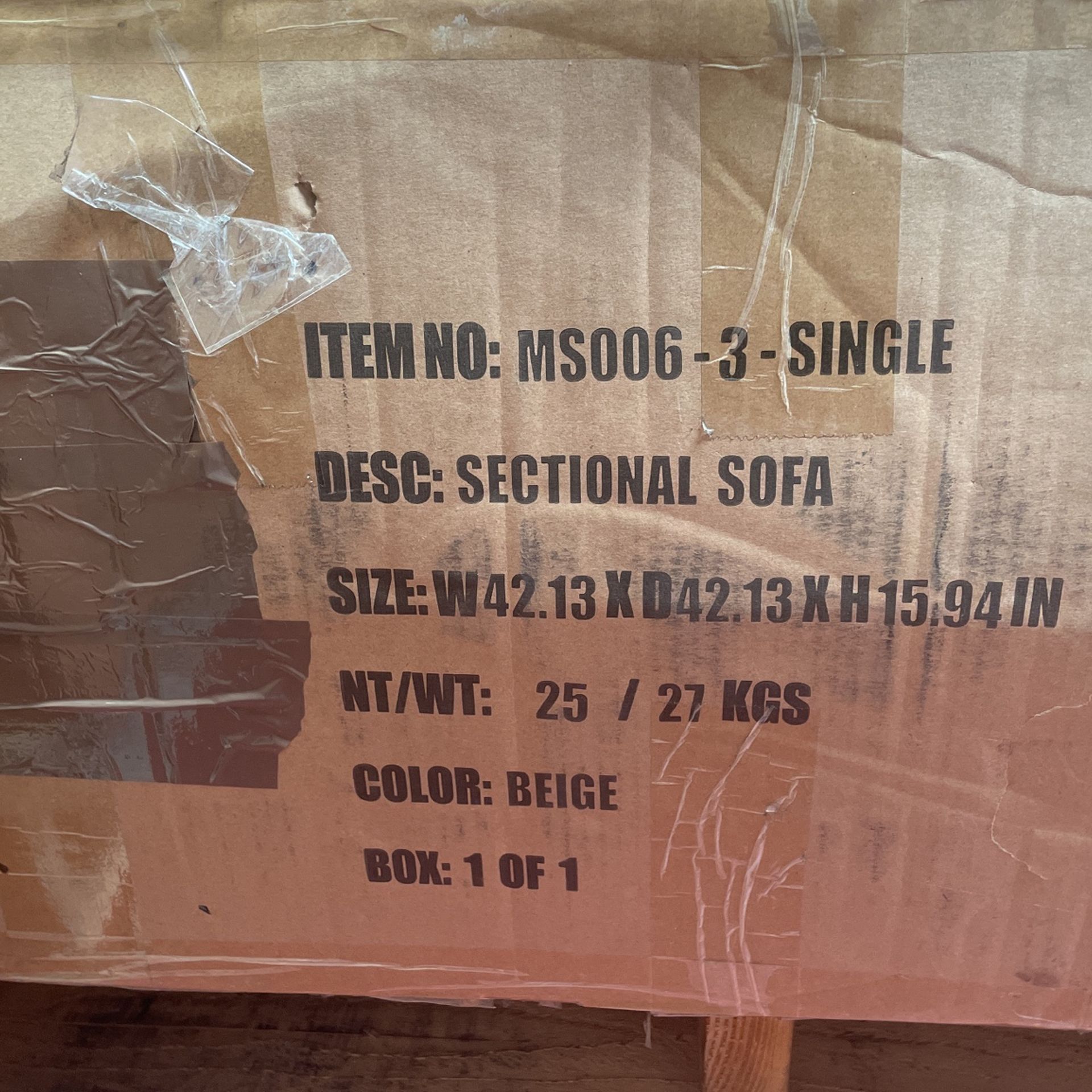 MSoog 3 Single Sectional Sofa 1 Pc