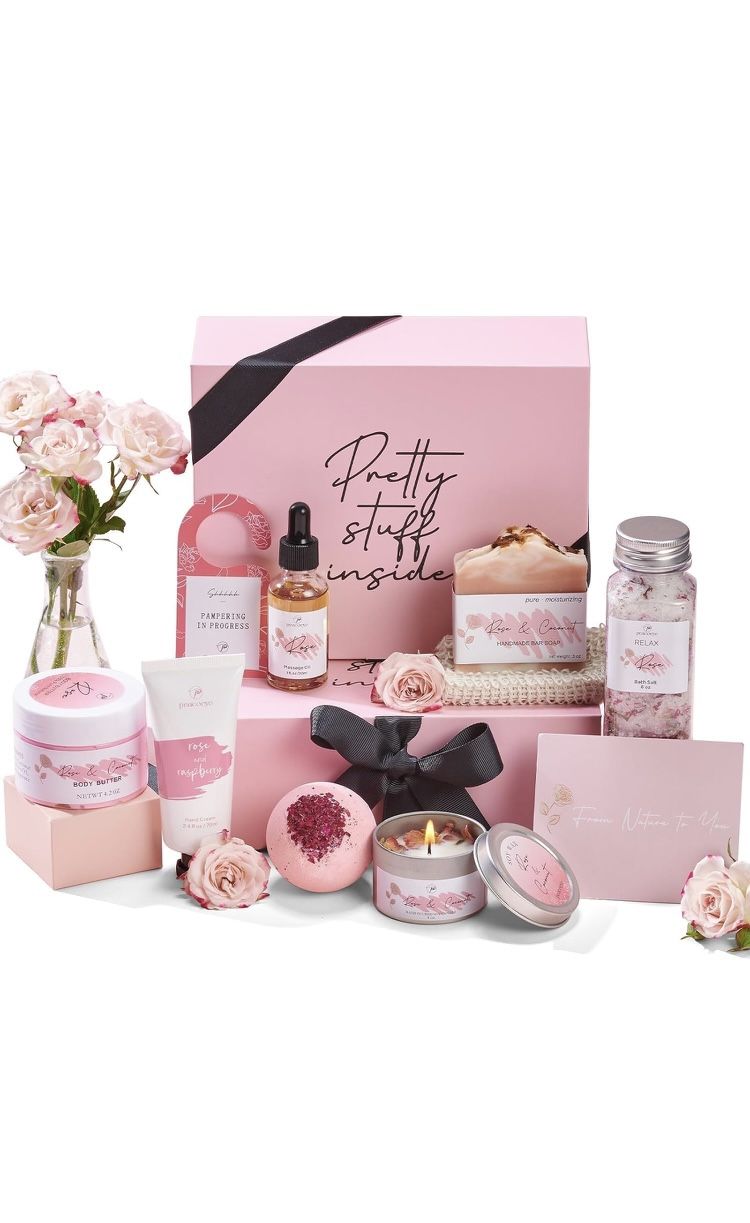 NWT Peacoeye Luxury Spa Gift Box:Bath Salt, Massage Oil, Bath Bomb, Candle &More