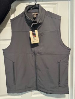Authentic Grey Ariat Men’s Softshell Vest | Brand New With Tags | Water Resistant | Large