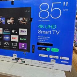 85 Tv $55 Down On Finacing Free Delivery.  6 Month Warranty   85 Onn Smart 4k Hdtv 