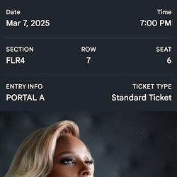 ""STARTS AT 7PM"" MARY J BLIGE CONCERT 