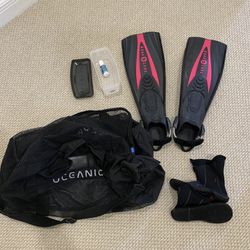 Fins, boots, Dive Bag And Dry Box