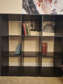 3x3 black bookshelf