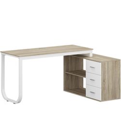 L-Shaped Desk and Office Chair