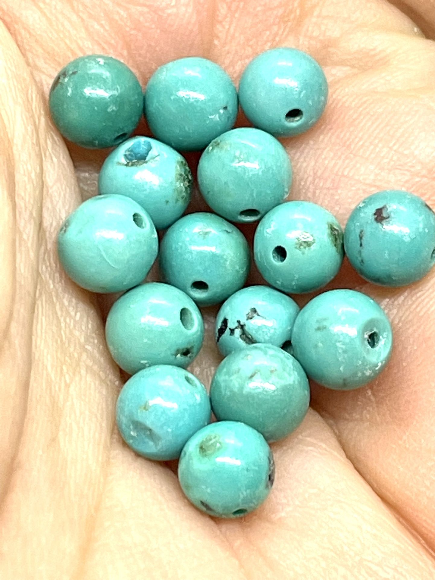 Lot Of Turquoise Round Beads