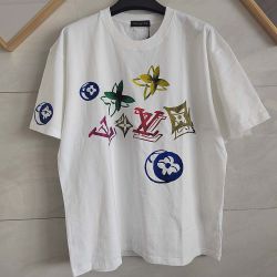 Louis Vuitton Unisex White T-Shirts 