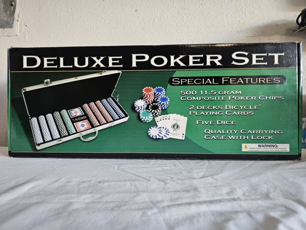 NEW DELUXE POKER SET
500 11.5 GRAM COMPOSITE POKER CHIPS