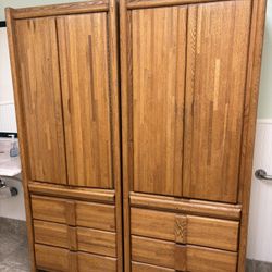 1970’s-80’s Solid Oak Cabinets
