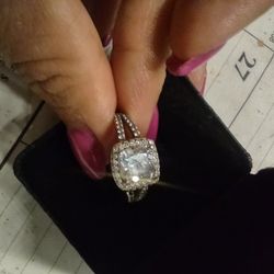 Sterling Silver Engagement Ring 