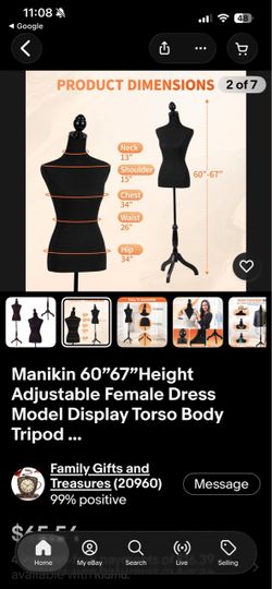 60”-67” Adjustable Female Mannequin